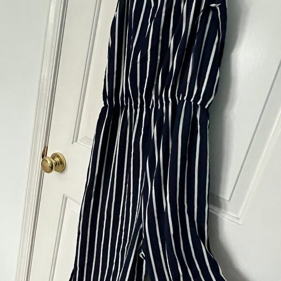 NWT Ambiance Navy white striped jumper with adjustable straps size SMALL - Picture 5 of 7